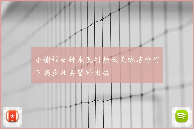小谢42分钟表现引热议美球迷呼吁下场应让其替补出战